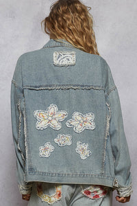 Denim Floral Jacket - UWT267