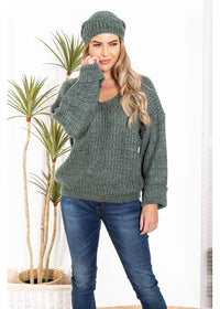 Marina Sweater - Olive and Sage - Mohair/Acrylic