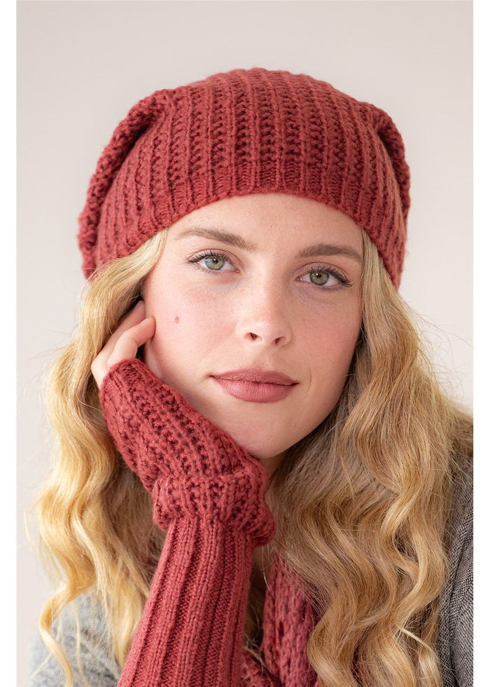 Rib Beanie - Scarlet