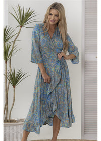 Capri Long Sleeve Wrap Dress
