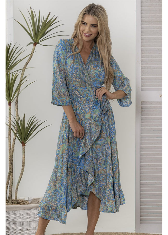 Capri Long Sleeve Wrap Dress