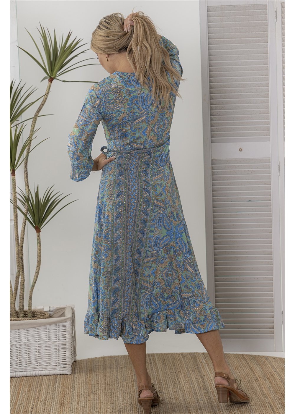 Capri Long Sleeve Wrap Dress