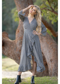 Eline Long Sleeve Wrap Dress