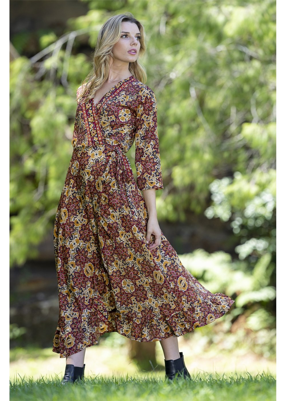 Solstice Long Sleeve Wrap Dress