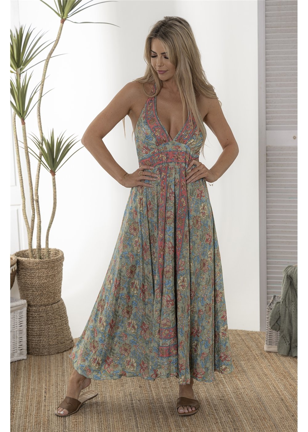 Vea Maxi Halter Dress
