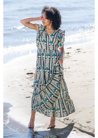 Bondi Cotton Double Frill Wrap Dress