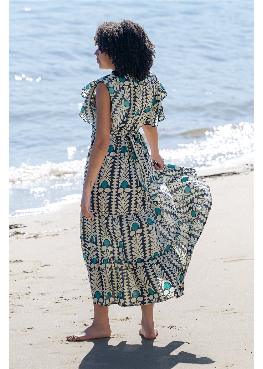 Bondi Cotton Double Frill Wrap Dress