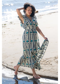 Bondi Cotton Double Frill Wrap Dress