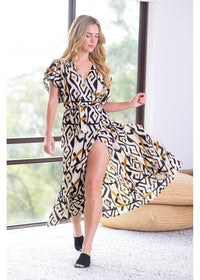 Monifa Cotton Frill Wrap Dress