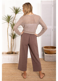 Shanee Knit tie Top - Taupe