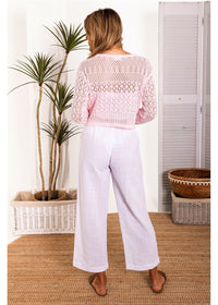 Shanee Knit Tie Top - Rose