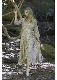 Maya Long Sleeve Wrap Dress