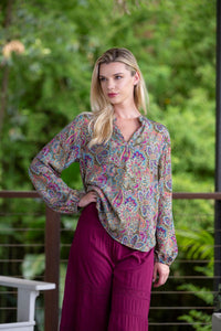 Olive Long Sleeve Blouse