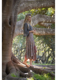 MELON Silk blend wrap skirt - MELON