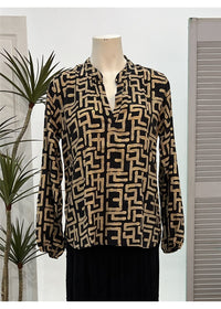 Geo Long Sleeve Blouse