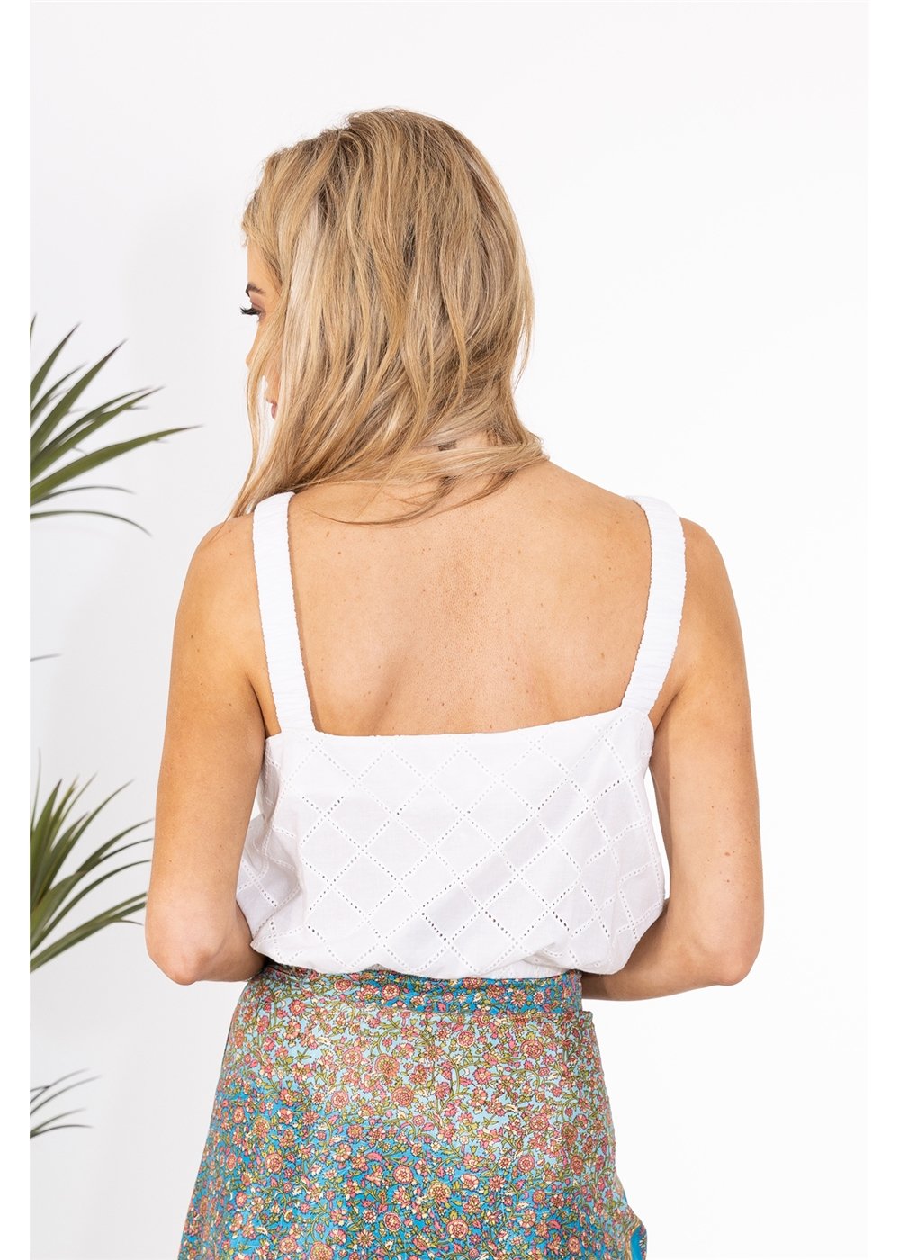 White Kitty cotton Cami - White