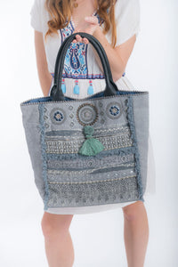 Large Denim Tote Bag