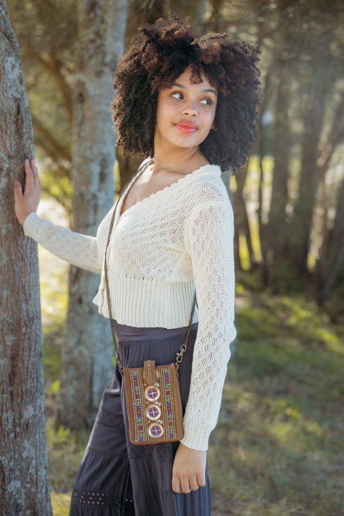 Beaded Cross-body Phone bag - AJ41