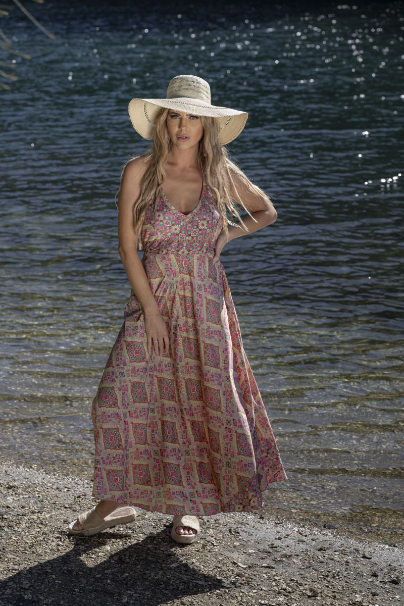 Bree Tie Back Halter Dress S