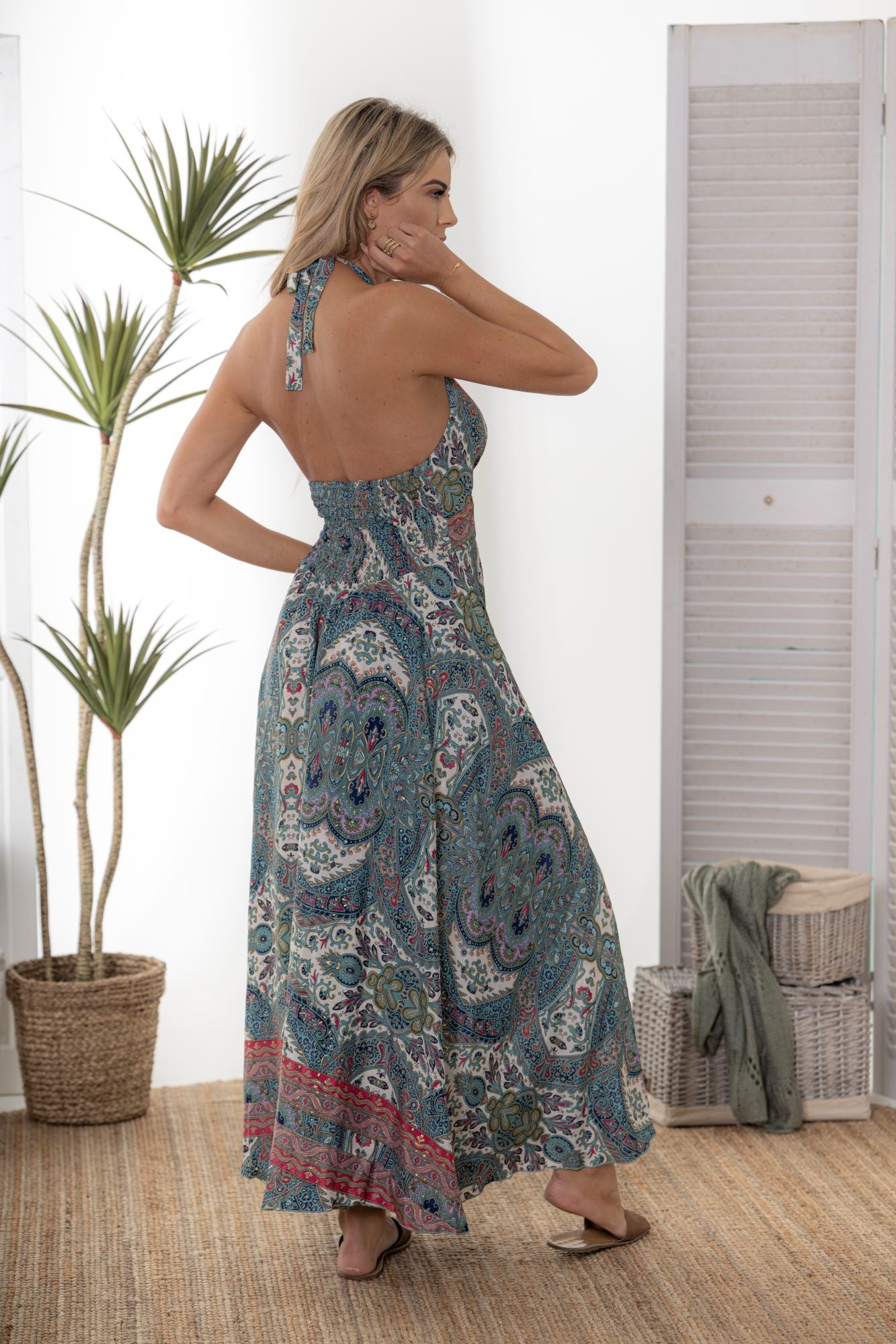 Calypso Maxi Halter Dress
