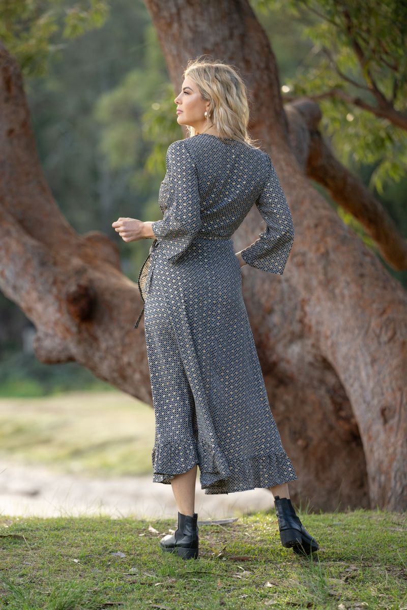Eline Long Sleeve Wrap Dress