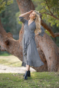 Eline Long Sleeve Wrap Dress
