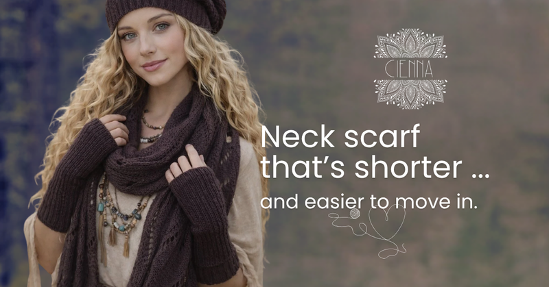 Neck scarf that's shorter, and easier to move in.