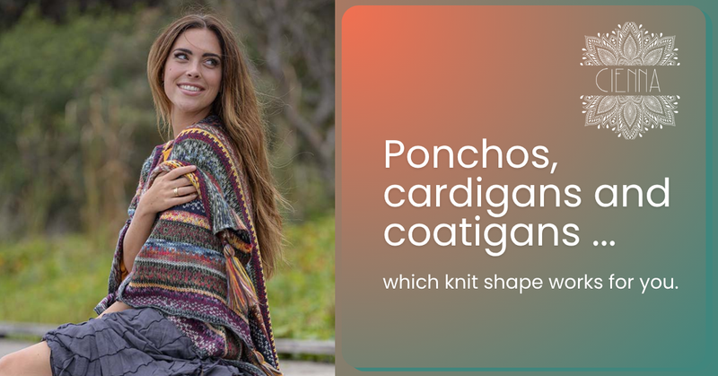 Ponchos, cardigans, and coatigans - which knit shape works for you