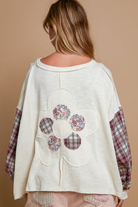 Floral Patch Knit - SMT2457 - Cream