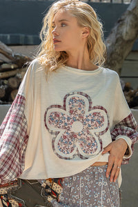 Floral Patch Knit - SMT2457 - Cream