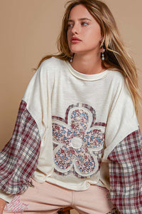 Floral Patch Knit - SMT2457 - Cream