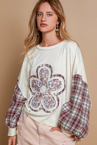 Floral Patch Knit - SMT2457 - Cream
