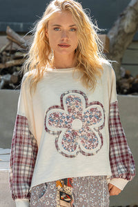 Floral Patch Knit - SMT2457 - Cream