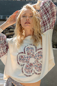 Floral Patch Knit - SMT2457 - Cream