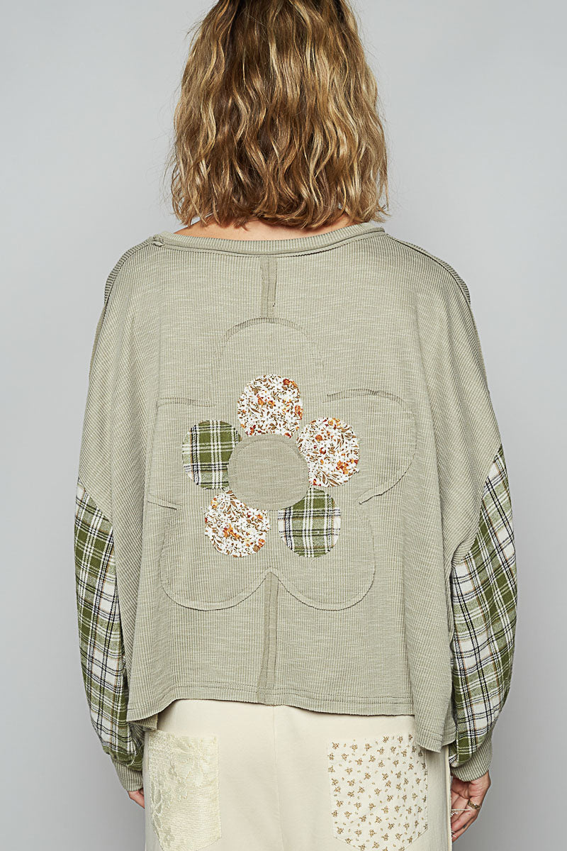 Floral Patch Knit - SMT2457 - Sage