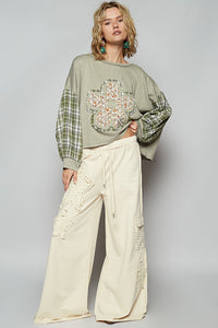 Floral Patch Knit - SMT2457 - Sage