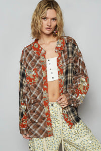 Patchwork Shirt - Choc - FWT782