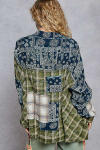 Patchwork Shirt - Olive - FWT782