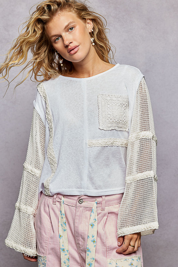 UKT496 - Mesh Top - Off White