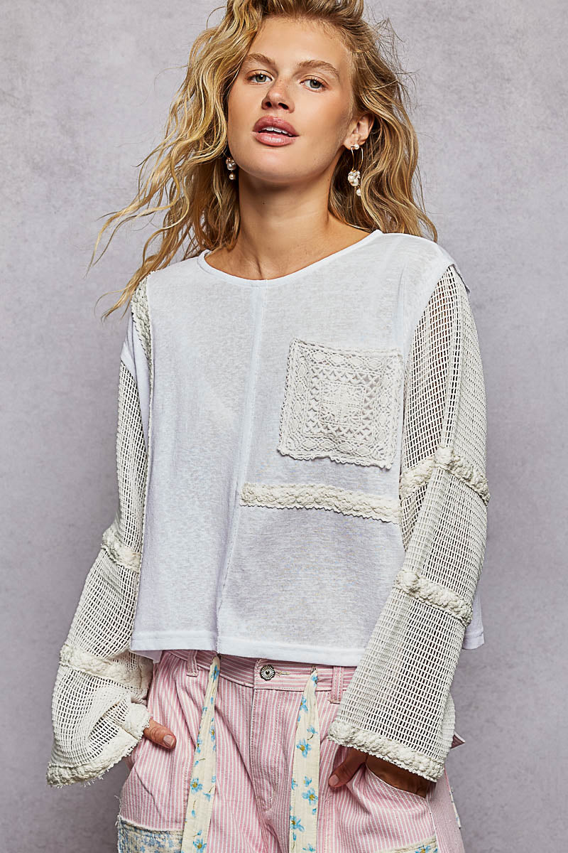 UKT496 - Mesh Top - Off White