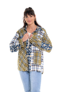 CJ Shirt Patchwork | Green CD-133 (agent samples - Size S/M)