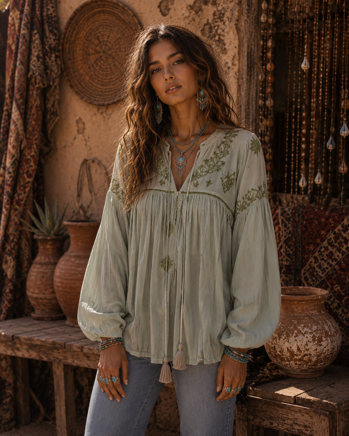 Willow Song Blouse - Sage  AO40  Agent Sample