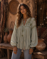 Willow Song Blouse - Sage  AO40  Agent Sample