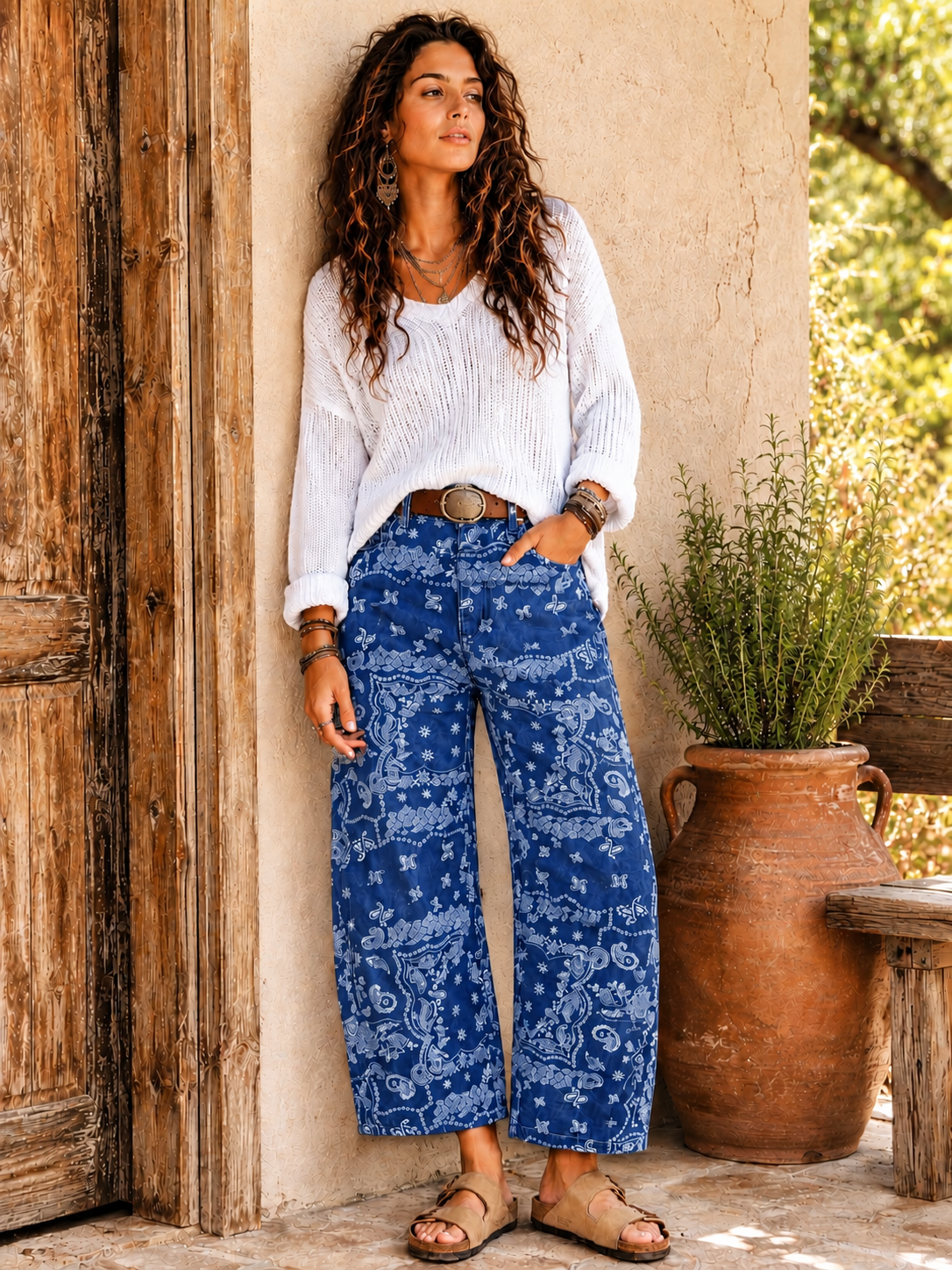 Bandana Barrel Jeans - Denim