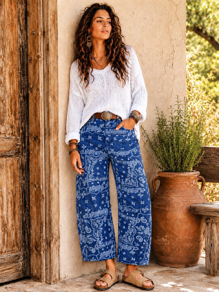 Bandana Barrel Jeans - Denim
