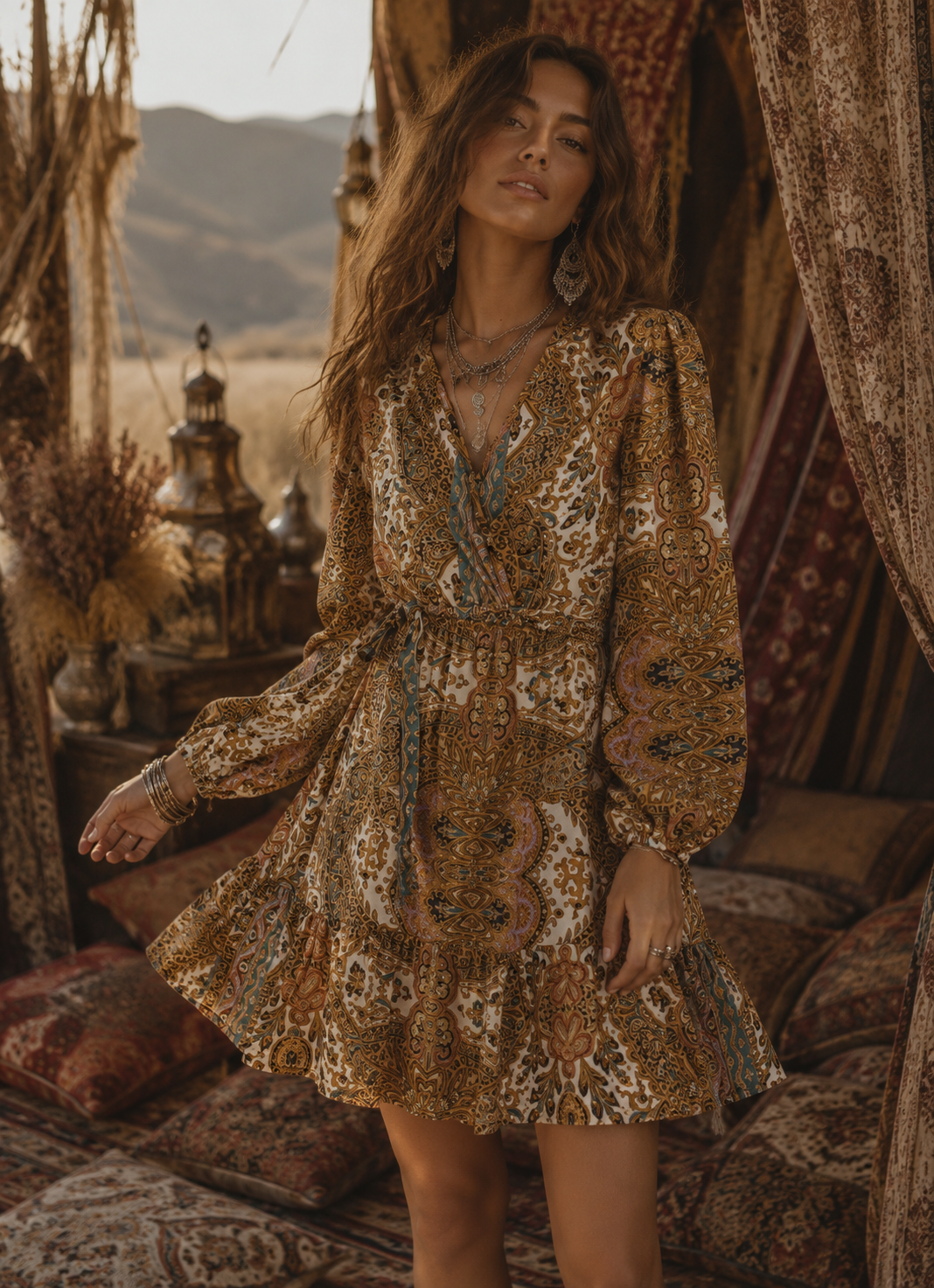 Donella Long Sleeve Short Dress