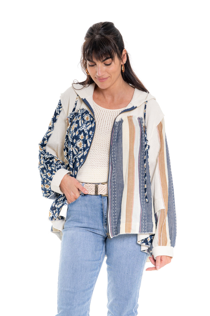 Jacket Hooded Patchwork | Blue CD-139 (agent samples - Size S/M)