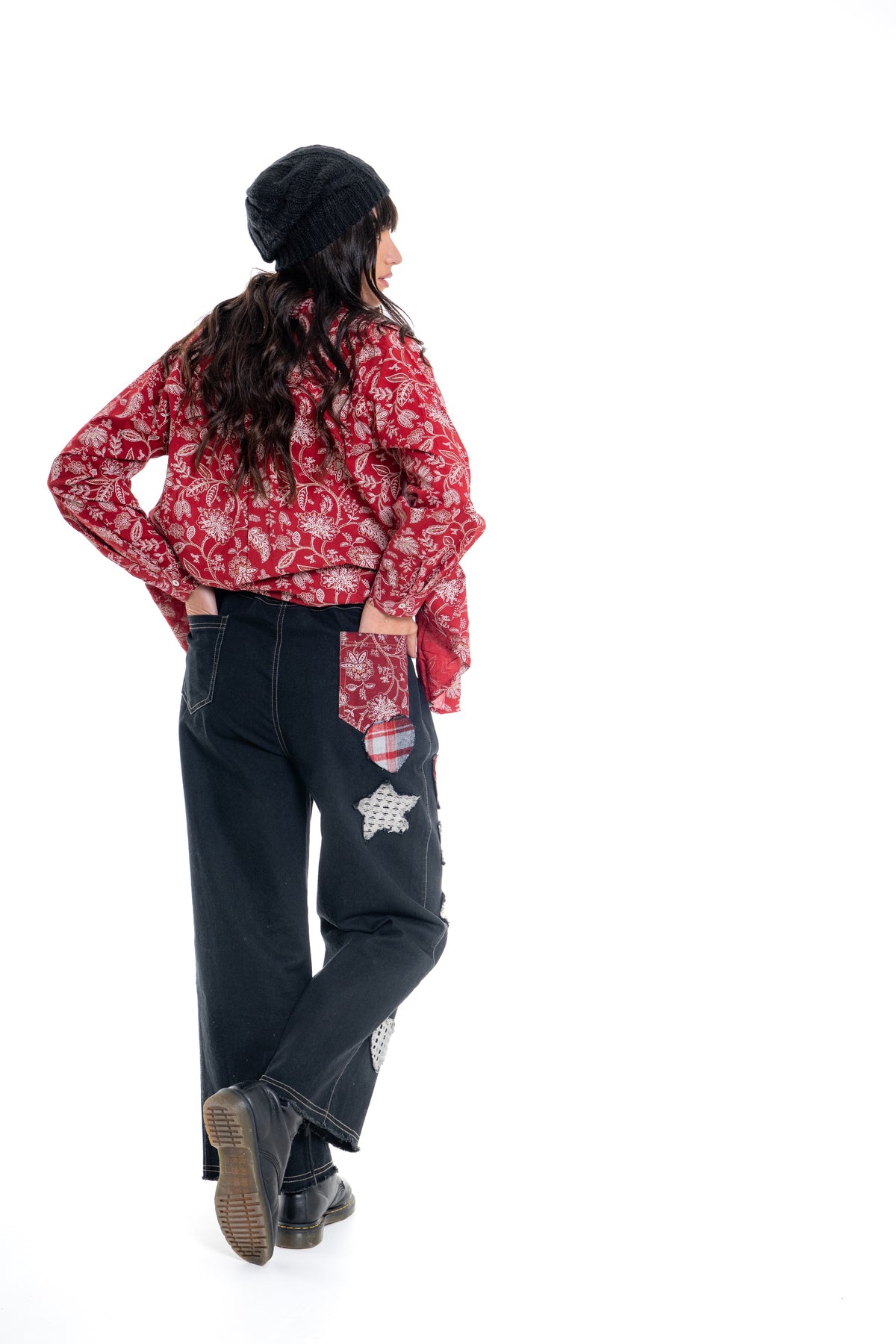 CJ Shirt - Red Jacobean Floral | CD-160 (agent sample)