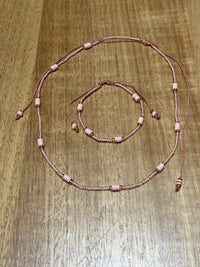 Bead necklace blush