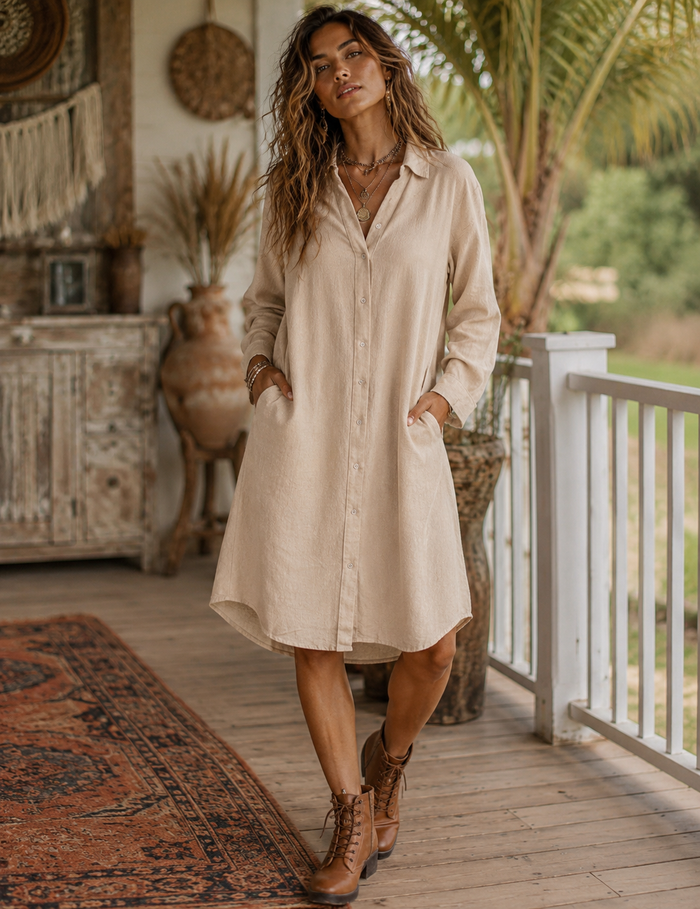 Gianna Dress - Natural
